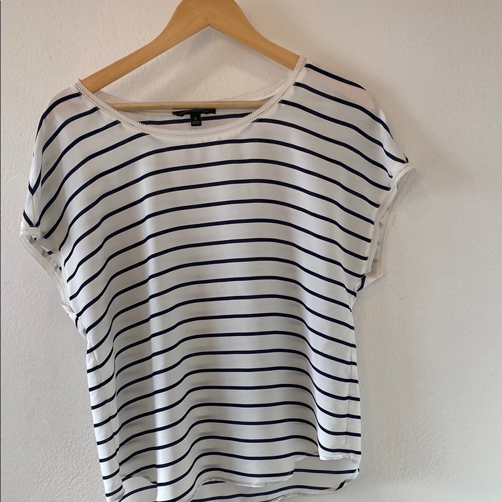 Women's Striped Top - Navy and White